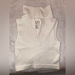 WHITE RIBBED TANK TOP